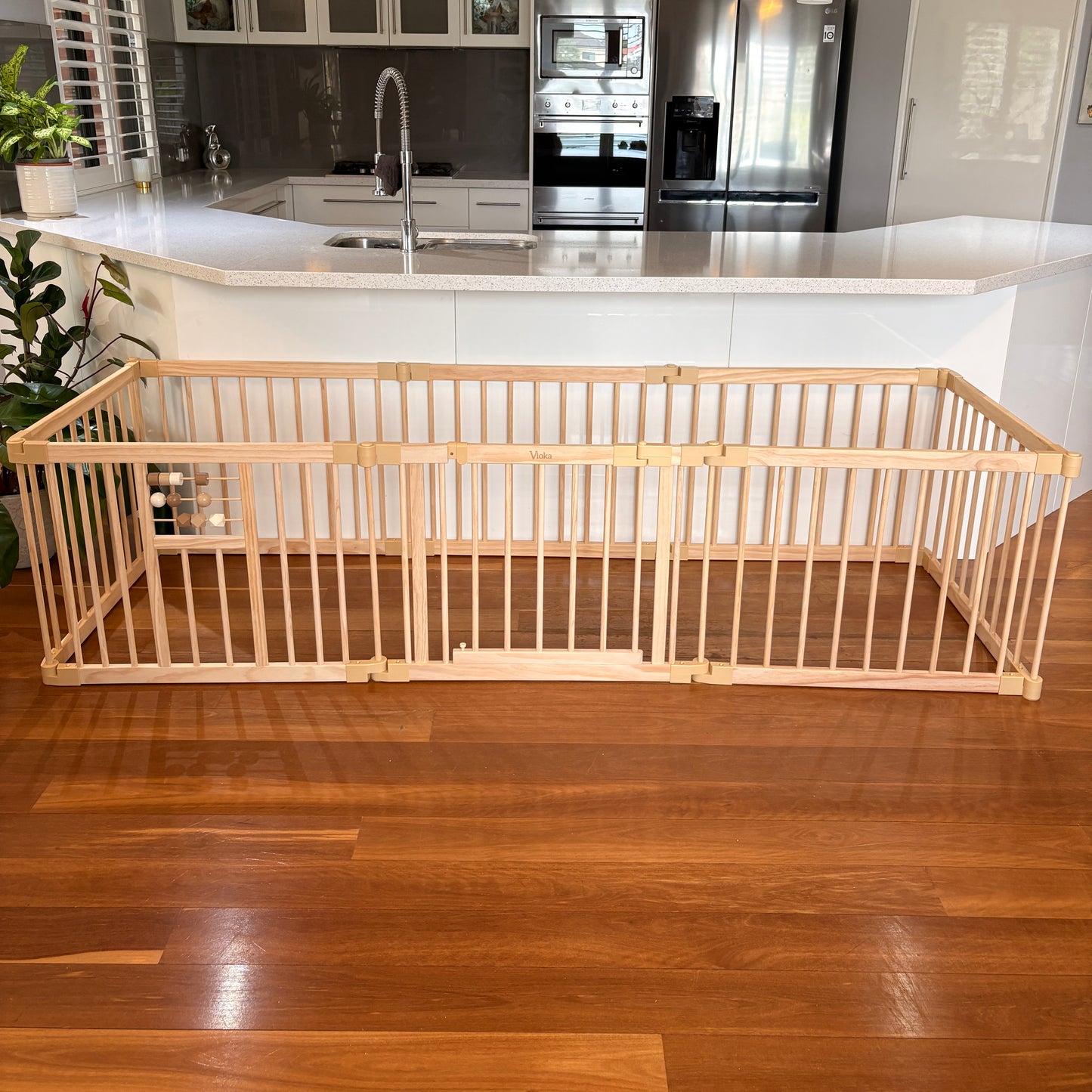 Wooden Baby Playpen with Gate | Expandable & Foldable