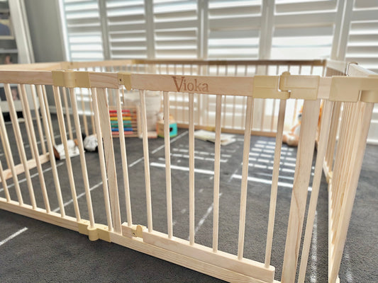 Wooden Baby Playpen with Gate – 8 Panel