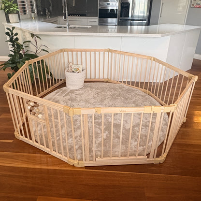 Wooden Baby Playpen with Gate | Expandable & Foldable
