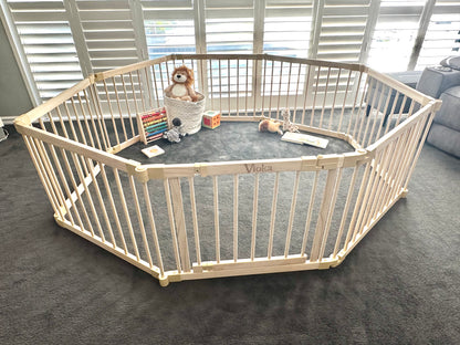 Wooden Baby Playpen with Gate – 8 Panel
