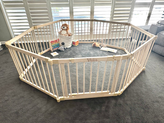 Wooden Baby Playpen with Gate – 8 Panel